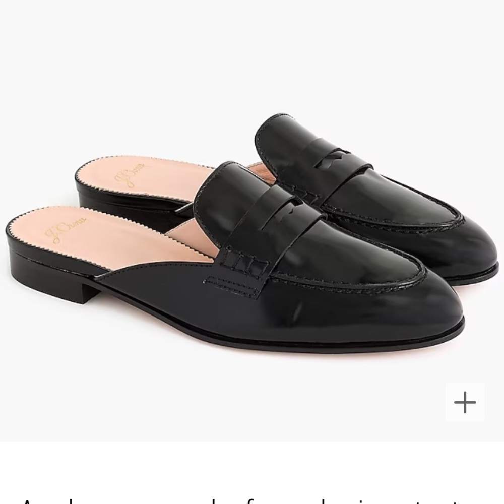 J. Crew Black Leather Mules